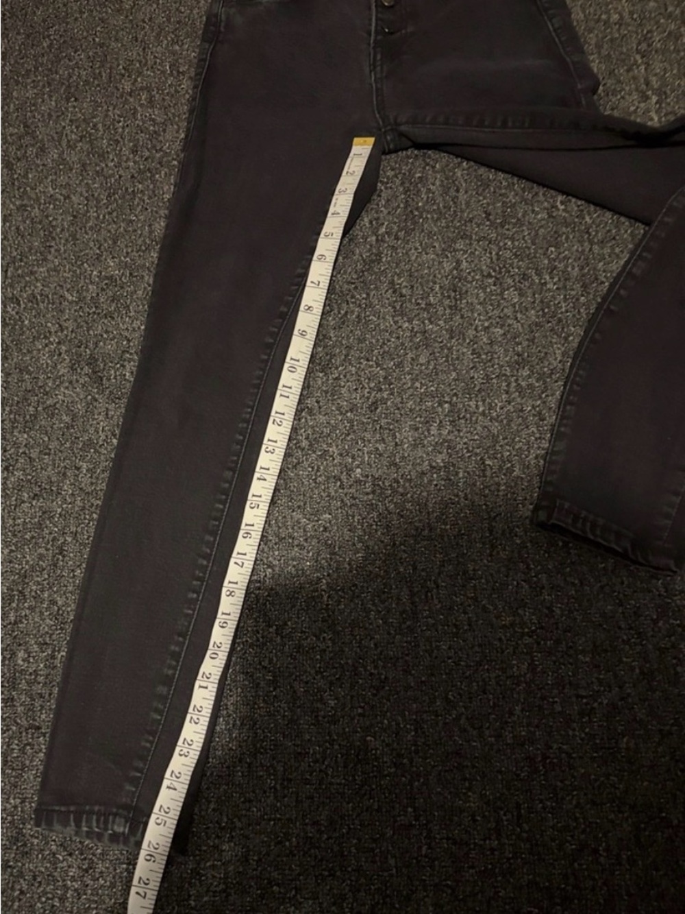 🖤 TRUE RELIGION Halle High Rise Super Skinny Exposed Button Fly Black Jeans | 27 - Picture 9 of 12